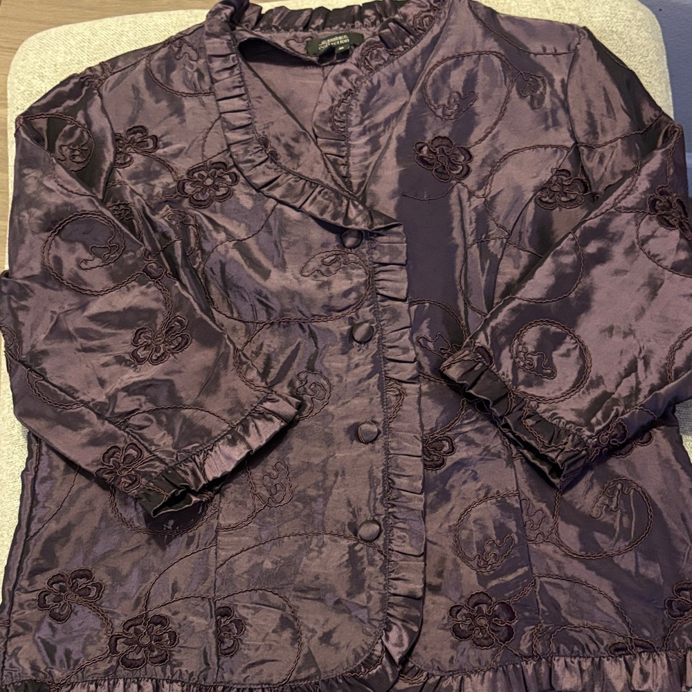 Vintage Plum Floral Embroidered Jacket - Picture 1 of 3